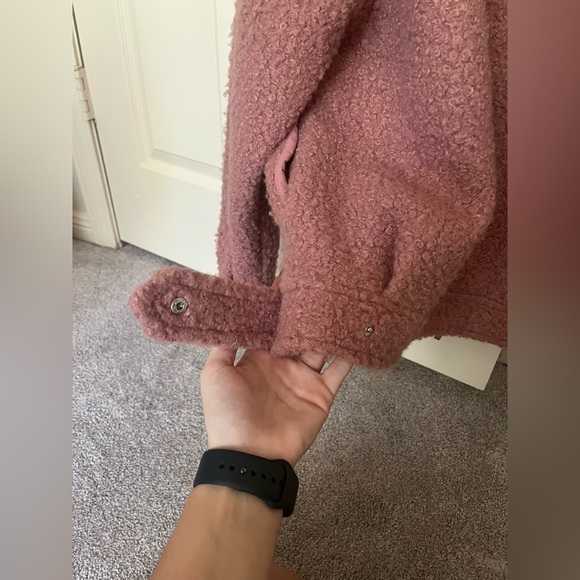 Urban Outfitters Pink Sherpa Oversized Coat - Picture 5 of 6